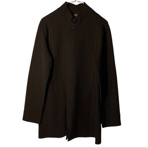 Eileen Fisher waffle zip up jacket